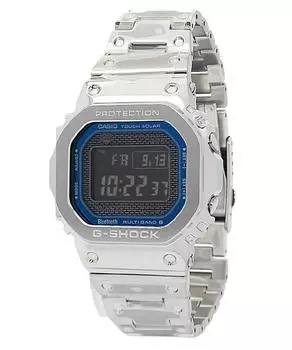 Casio G-Shock полностью металлический цифровой смартфон Link нержавеющая сталь прочный солнечный GMW-B5000D-2 200M мужские часы серый/синий