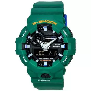 Casio G-Shock Популярные энергичные цвета Зеленые аналоговые цифровые кварцевые часы GA-700SC-3A GA700SC-3 200M Мужские часы