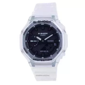 Casio G-Shock Skeleton Transparent Diver s Analog Digital Quartz GA-2100SKE-7A GA2100SKE-7 200M Мужские часы чёрный