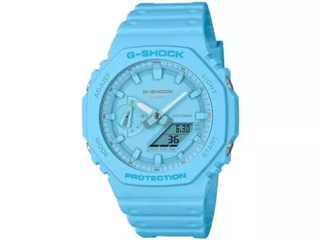 CASIO G-SHOCK TONE-ON-TONE Series GA-2100-2A2JF Синие мужские часы бирюзовые НОВИНКА