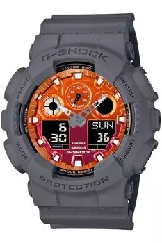 [Casio] Часы G-Shock []Flame inside series GA-100FL-8AJF мужские серые оранжевый