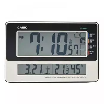 CASIO IDL-170J-7JF Настольные часы, радиочасы, белые, цифровые, температура, влажность, календарь, дисплей, можно использовать как подставку
