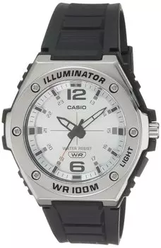 Casio Illuminator Metal Bezel Heavy Duty Resin Band Black Dial (Model: MWA100H-7AV), Black, Quartz Watch.
