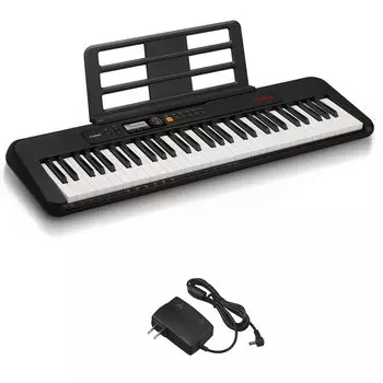 CASIO Электронная клавиатура Casiotone Casiotone 61 клавиша Легкая, компактная, удобная для переноски, 2-канальный источник питания [Эксклюзивно для Amazon] CT-S195 (черный) & чёрный