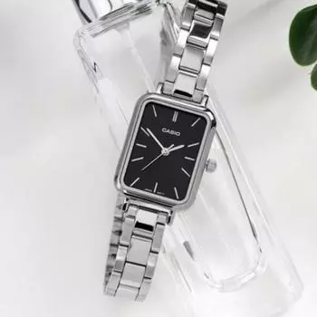 Casio Классические круглые квадратные женские металлические часы из минерального стекла