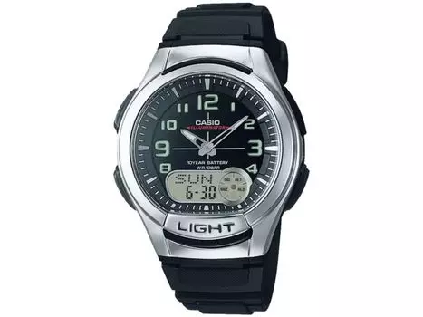 Casio Коллекция AQ-180W-1BJH Мужские часы Черный блистерная упаковка светодиодный секундомер