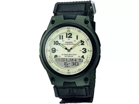 Casio Коллекция AW-80V-3BJH Мужские часы цвета хаки Блистерная упаковка Секундомер со светодиодной подсветкой