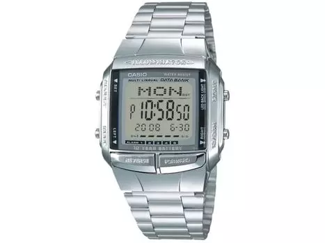 CASIO Collection DB-360-1AJH Мужские часы Data Bank Серебряный блистерная упаковка LED Light