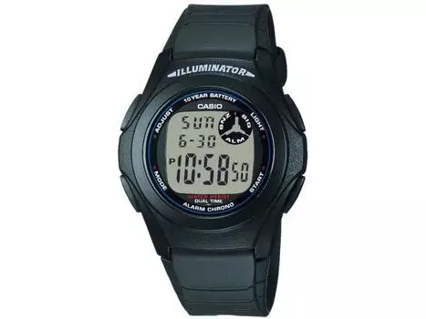 Casio Коллекция F-200W-1AJH Мужские часы Черный блистер упаковка светодиодный секундомер