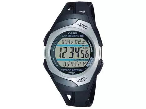 Casio Коллекция STR-300CJ-1JH Мужские часы Черный блистер упаковка Ремешок из смолы НОВЫЙ
