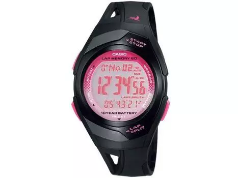 Casio Коллекция STR-300J-1BJH Мужские часы Черный блистер упаковка Ремешок из смолы НОВЫЙ