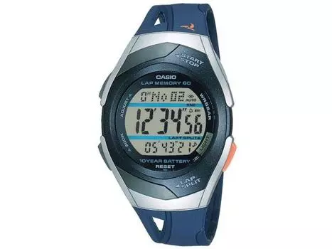 Casio Коллекция STR-300J-2AJH Мужские часы Синий блистер упаковка Ремешок из смолы НОВЫЙ
