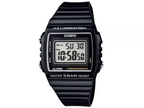 Casio Коллекция W-215H-1AJH Мужские часы Черный блистерная упаковка светодиодный свет будильник НОВЫЙ