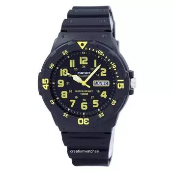 Casio Кварцевые аналоговые мужские часы с черным циферблатом MRW-200H-9BVDF MRW-200H-9BV чёрный