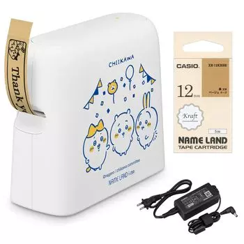 Casio Label Writer Nameland Chikawa Model Compatible with Set with Tape i-ma Smartphone/PC KL-SP100-CK KL-SKCK (3.5mm-24mm width)