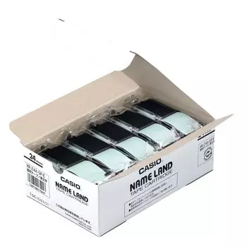 Casio Label Writer Nameland Genuine Tape 24mm Transparent Black Letters 5 Pieces XR-24X-5P-E