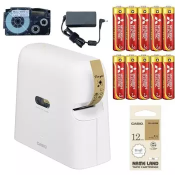 Casio Label Writer Nameland Smartphone Model Craft Tape 12 мм 10 батареек AA Набор i-ma KL-SP100 и XR-12KRBE и