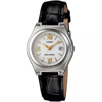 CASIO LWQ 10LJ 1A1JF часы с радиоприемником на солнечной энергии, женский кожаный ремешок