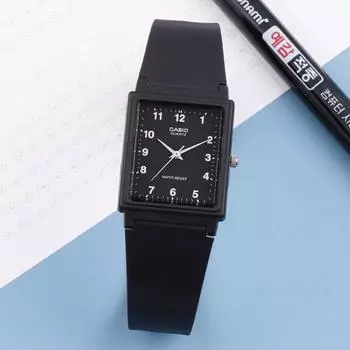 Casio Малошумный студент экзамен квадратный аналоговый тестируемый подарок для вступительного экзамена в колледж часы 27 черный B