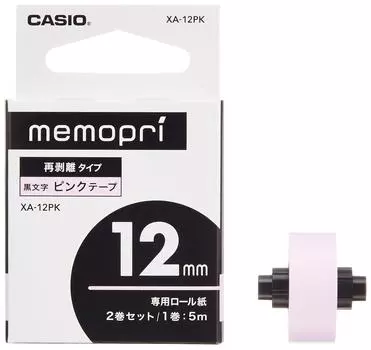 Casio Memopri Tape розовая XA-12PK розовый