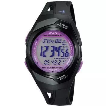[Casio] Men s Black Sports Watch with Stopwatch & Lap/Split Timer - Casio Collection STR-300J-1CJH