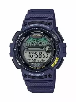 Casio Men s Fishing Timer Quartz Watch with Resin Strap, Blue