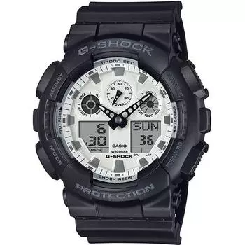CASIO Men s G-SHOCK GA-100WD-1AJF [G-SHOCK Black and brilliant white Series] Round Watch Black