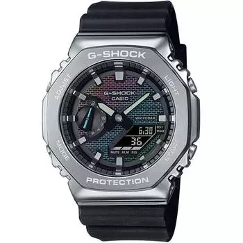 CASIO Men s G-SHOCK GM-2100RW-1AJF [G-SHOCK Brick Pattern Design] Round Watch Black Digital Analog