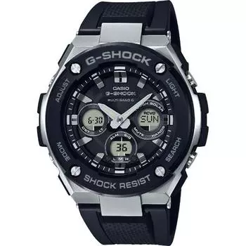 CASIO Men s G-SHOCK GST-W300-1AJF [G-STEEL Radio Wave Solar Middle Size] Round Watch Black Resin