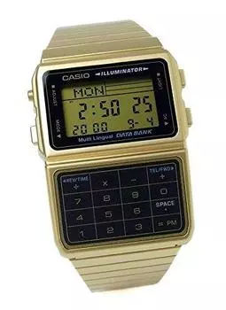 [Casio] Мужские часы CASIO Data Bank DBC-611G-1DF Золотые Черные Черные