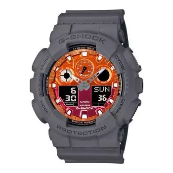 [Casio] Мужские часы G-Shock Flame Inside Series GA-100FL-8AJF, серые, официальная японская модель