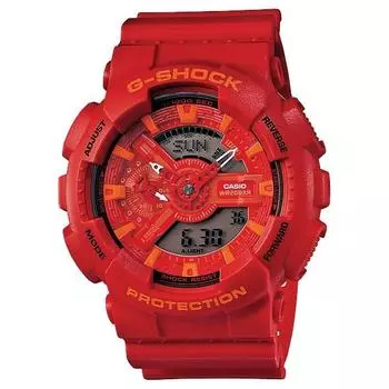 Casio Мужские часы G-SHOCK GA-110AC-4AJF [серия Blue and Red Quartz Red] Круглые часы из красной смолы