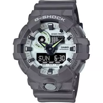 CASIO Мужские часы G-SHOCK GA-700HD-8AJF [серия G-SHOCK HIDDEN GLOW] Круглые часы Серая смола
