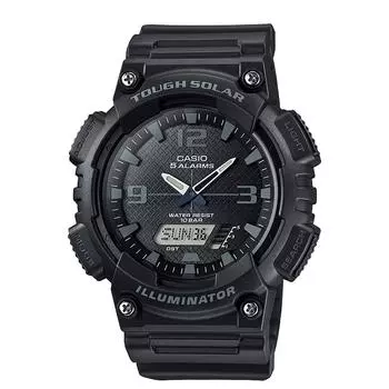 [CASIO] Мужские часы, коллекция Casio AQ-S810W-1A2JH, черные, на солнечной батарее