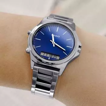 Casio Мужские классические аналоговые цифровые металлические часы