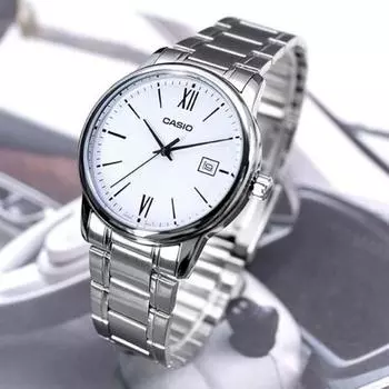 Casio Мужские классические формальные металлические наручные часы