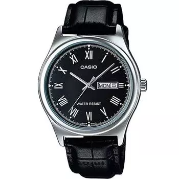 Casio Мужские наручные часы с кожаным ремешком MTP-V006L-1B