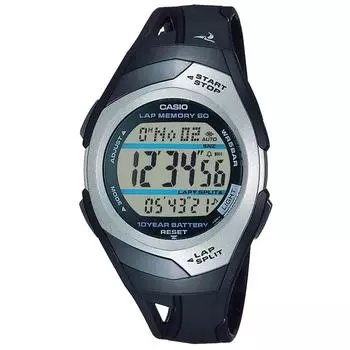 Casio Мужские спортивные часы-секундомер с круговым и сплит-секундомером STR-300CJ-1JH - черные