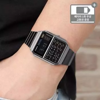 Casio Мужской Калькулятор Банк Данных Электронные Металлические Часы