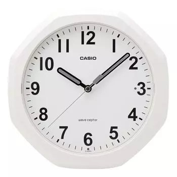 Casio Настенное настенное радио с автоматической секундной стрелкой останавливается на IQ-888NJ-7JF. Может использоваться как часы, часы, кремовые, аналоговые, с подсветкой, ночник, подставка. кремовый