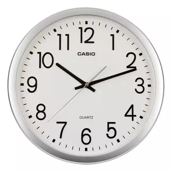 Casio Настенные часы, Настенные часы, Серебряные, Аналоговые, Бесшумные, Непрерывная секундная стрелка, Офисные, Простые, IQ-77-8JF