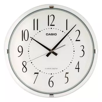 Casio Настенные часы-радио белые диаметр 33см аналоговые IQ-1006J-7JF