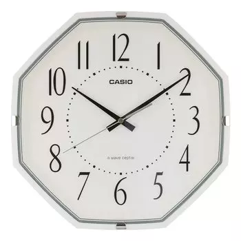 Casio Настенные настенные радиочасы Step Second Octagonal, часы, часы, функция, стрелка, белый, аналоговый, IQ-1007J-7JF