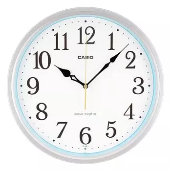 CASIO настенные радиочасы серебряные аналоговые стандартные ночные секундная стрелка остановка IQ-481J-8JF серебряный