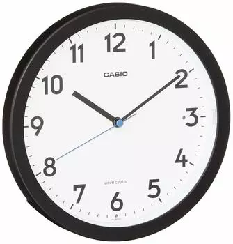 Casio Настенные радиоуправляемые автоматические секундные стрелки останавливаются, в комплекте с возможностью использования в качестве подставки IQ-860NJ-1JF Часы, Часы, Черные, Аналоговые, Подсветка,