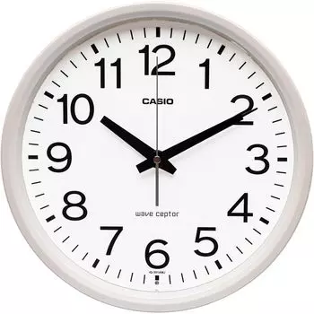 Casio Настенный настенный радиоприемник секундная стрелка останавливается на Pearl Clock, часы, часы, аналоговые, ночь, белый, IQ-351AMJ-7JF