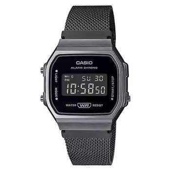 Casio Обычные свободные пряжки полностью черные сетчатые часы A168WEMB-1B