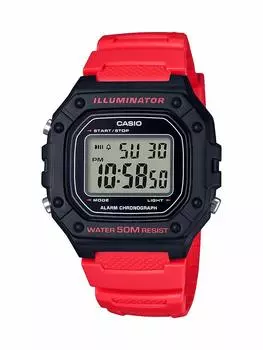 Casio Оранжевые цифровые часы мужские W218H-4B