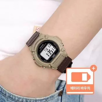 Casio Outdoor Digital Водонепроницаемая ткань Мужские часы НАТО на липучке + пакет билетов на замену батареи