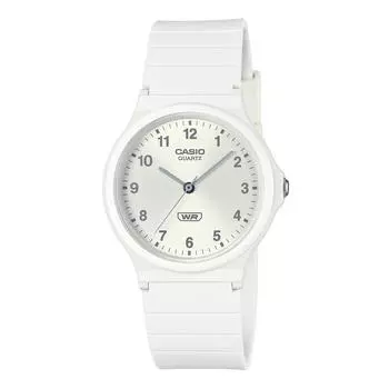 Casio POP Analog Bio Based Resina Sebred Dial Quartz MQ-24B-7B Unisex Watch серебряный